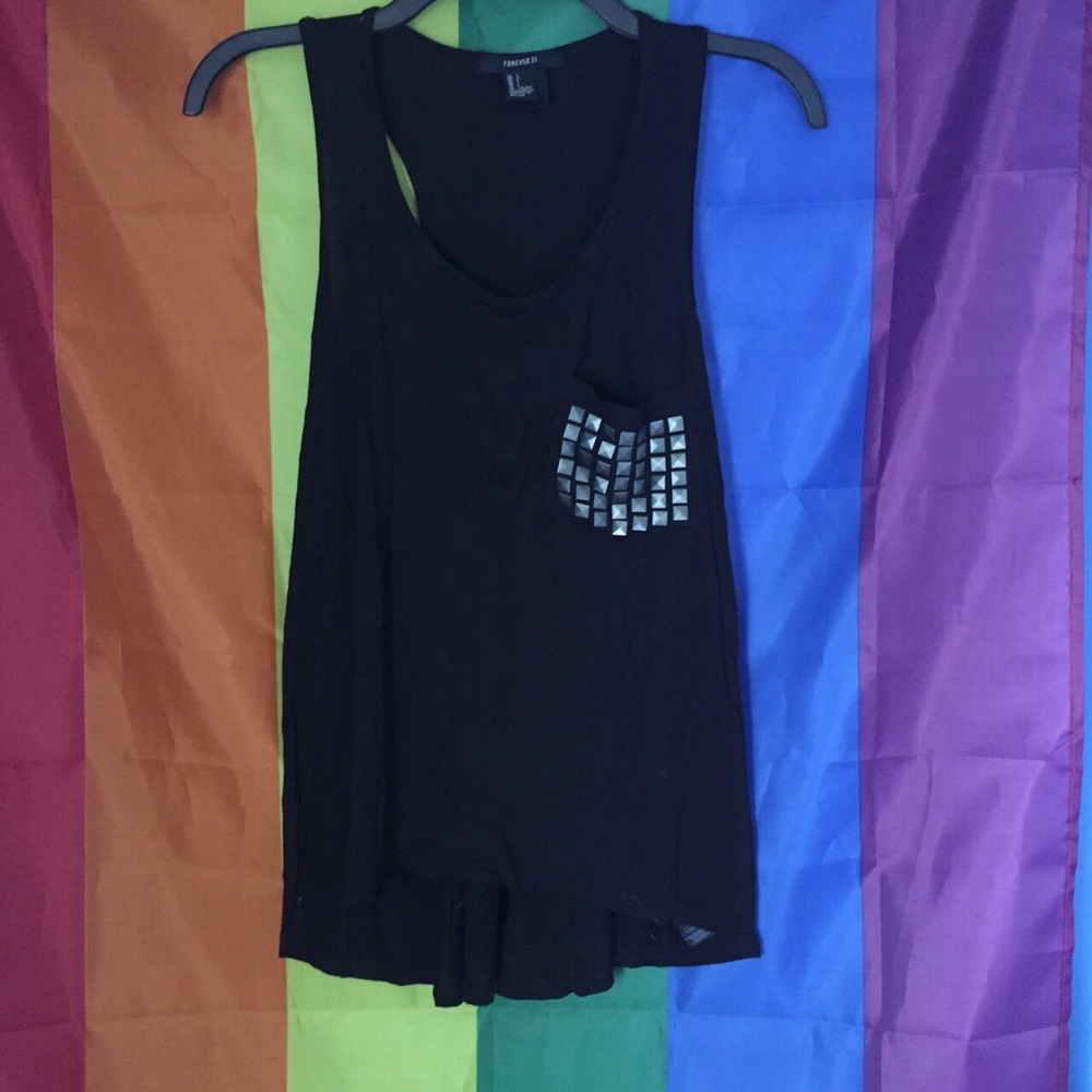 Black studded tank